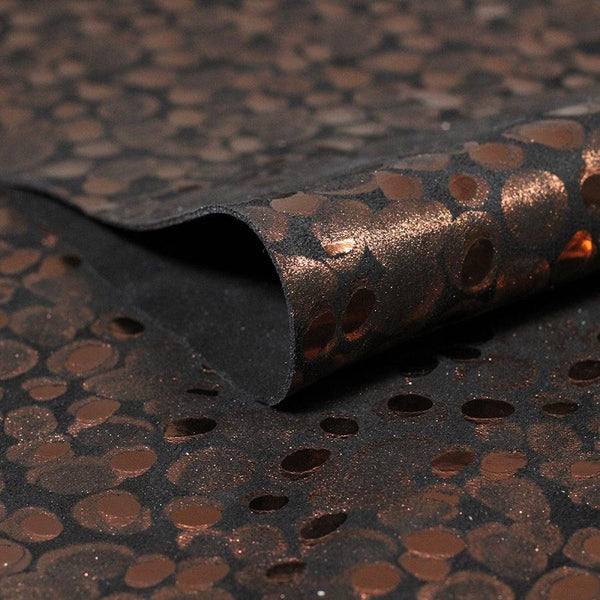 Retal de serraje fantasía negro metalizado - Piel para artesanos
