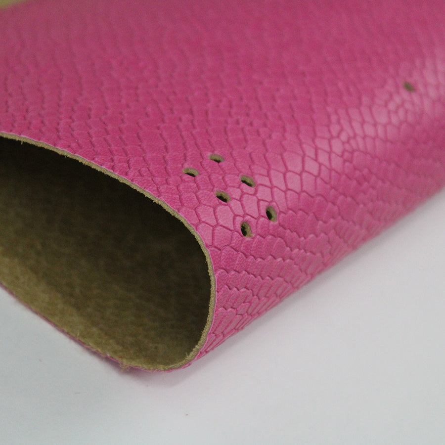 Cubierta de piel vacuno serpiente fucsia – A5 y Pocket