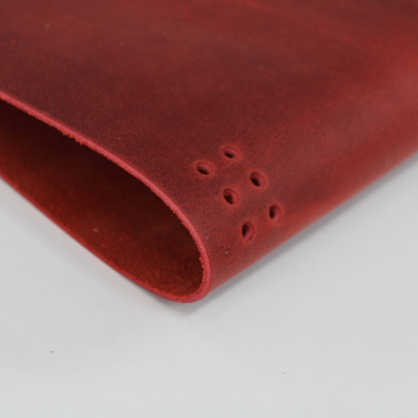Cubierta de piel vacuno engrasado rojo – A5 y Pocket