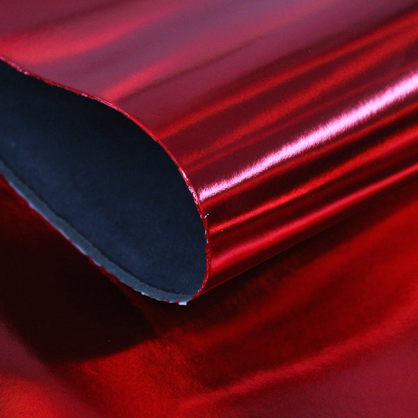 ✨Retal de vacuno laminado metalizado rojo escarlata