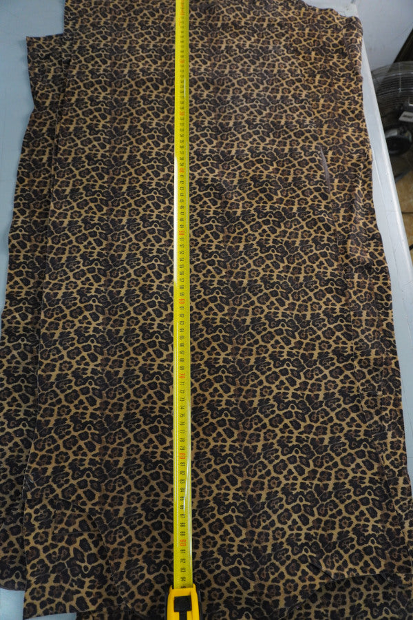 Retal de serraje leopardo reforzado con tela marrón