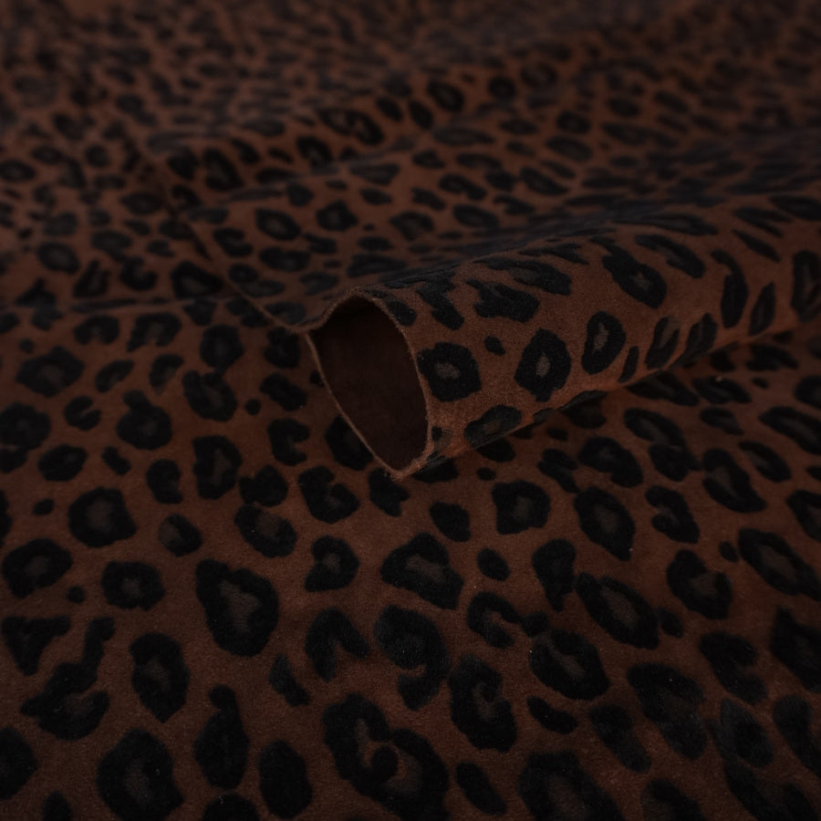 Retal de vacuno serraje leopardo marrón