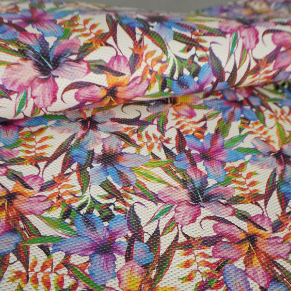 Retal de vacuno grabado perforado estampado flores con cuerpo