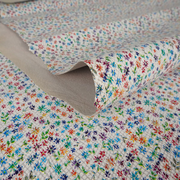 Piel de cerdo serraje estampado flores pequeñas