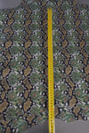 Piel de cabra estampado flores y serpiente verde
