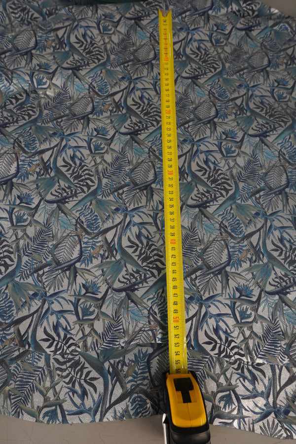 Piel de cabra con grano estampada azul
