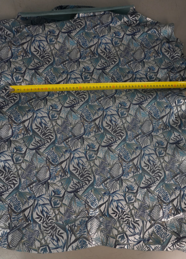 Piel de cabra con grano estampada azul