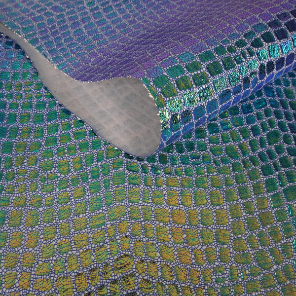 Piel de cabra fantasia azul tornasolada