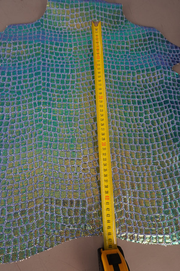 Piel de cabra fantasia azul tornasolada