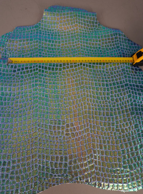 Piel de cabra fantasia azul tornasolada