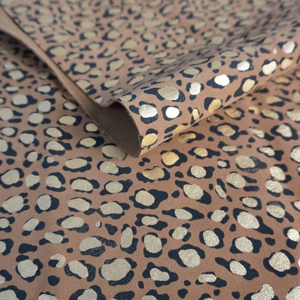 Retal en serraje leopardo peach