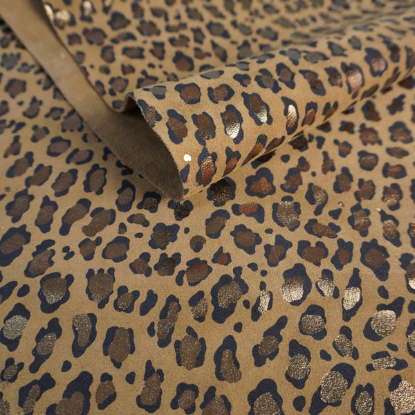 Retal en serraje leopardo cuero