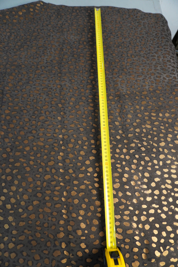 Retal en serraje leopardo marrón oscuro
