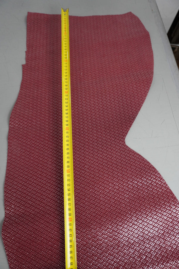 Retal de Fantasía Trenzado Purpurina rojo