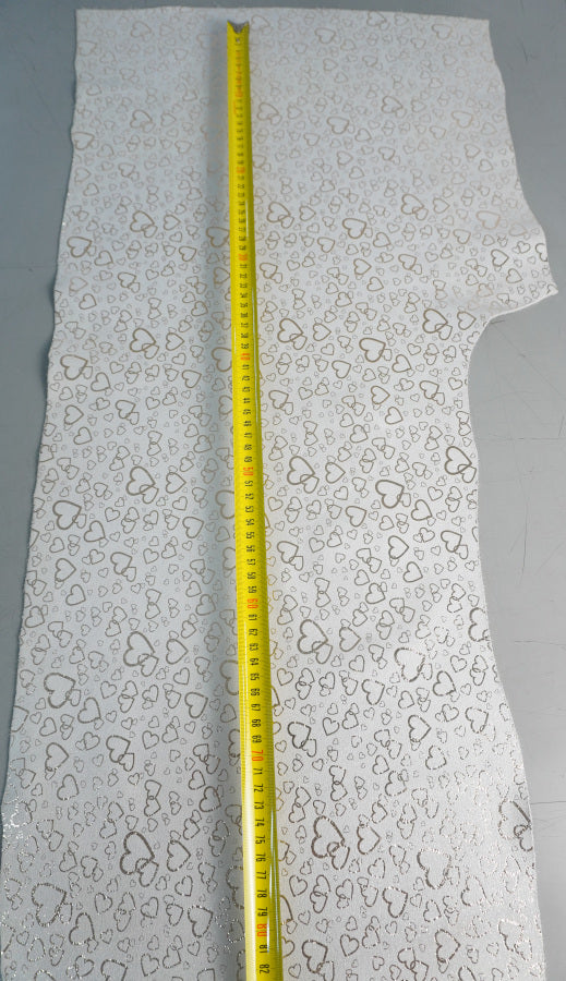 Retal serraje corazones blanco