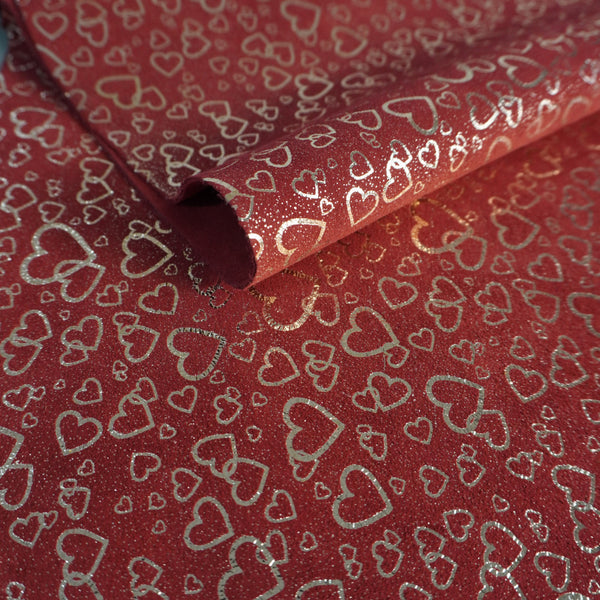 Retal serraje corazones rojo