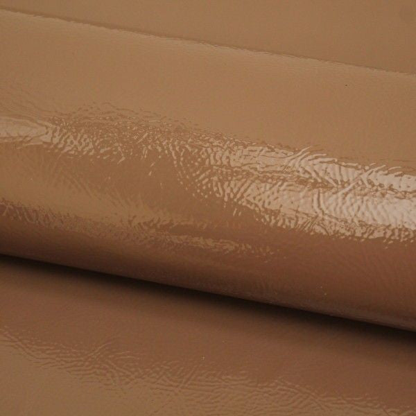 Taupe-Crinkled patent leather