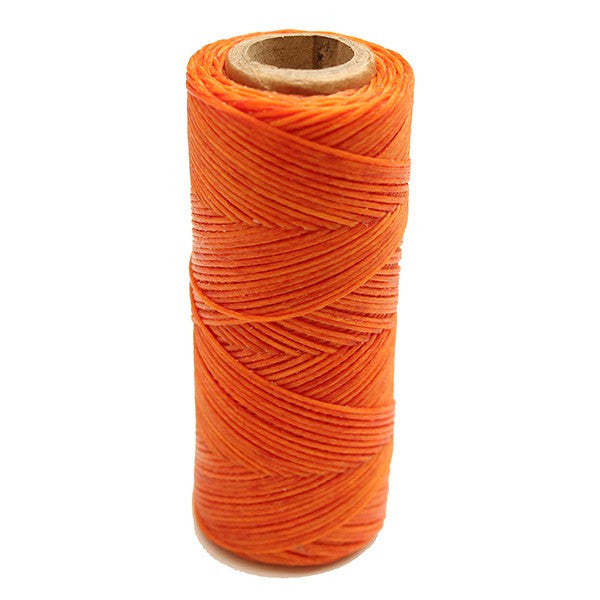 Color naranja-Hilo encerado coser cuero