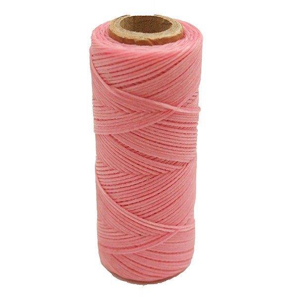 Color rosa-Hilo encerado coser cuero