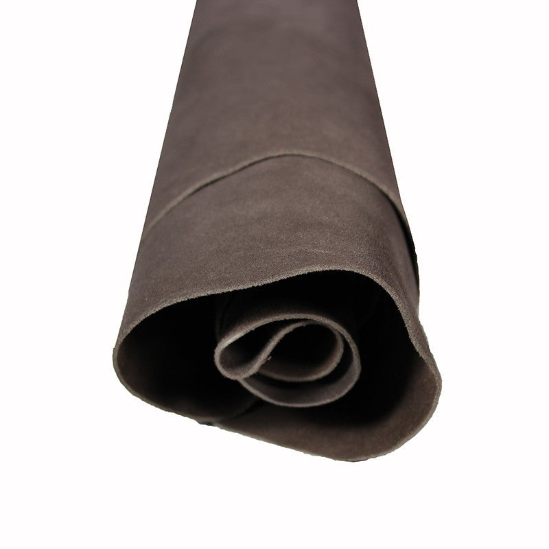 Charcoal gray plush split leather