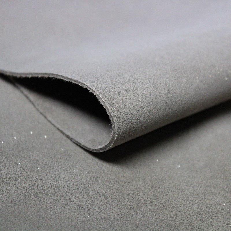 Medium piece of light gray glitter split leather 