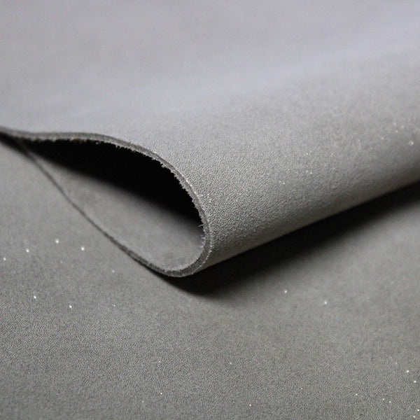 Small piece of light gray glitter split leather 