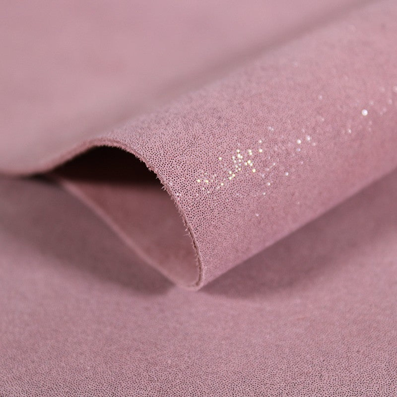Pink glitter split leather