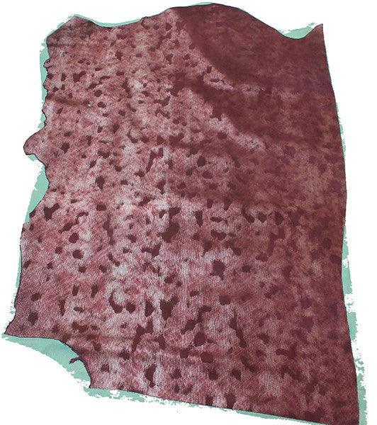Color morado-Piel de vacuno grabado reforzado - Piel para artesanos