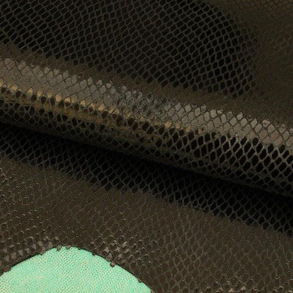 Color negro-Piel de cabra serpiente reforzada - Piel para artesanos
