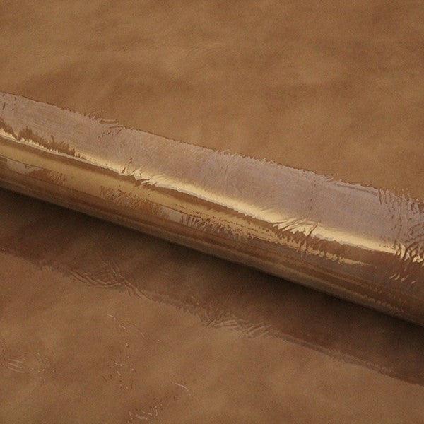 Color taupe oscuro-Piel de Vacuno charol arrugado - Piel para artesanos