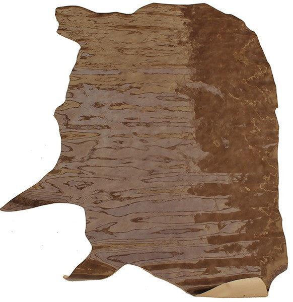 Color taupe oscuro-Piel de Vacuno charol arrugado - Piel para artesanos