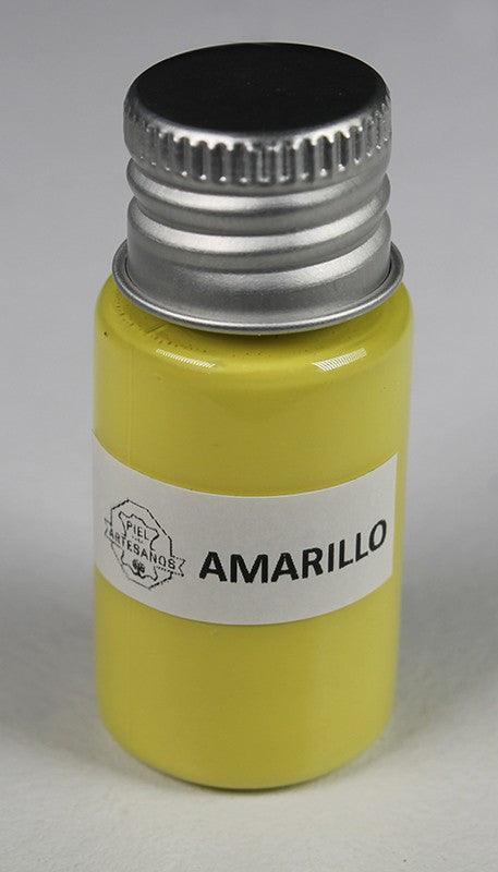 Tinte amarillo para cantos de carteras y bolsos cuero - Piel para artesanos