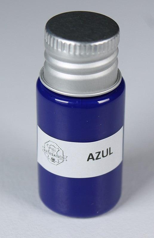 Tinte azul para cantos de carteras y bolsos cuero - Piel para artesanos